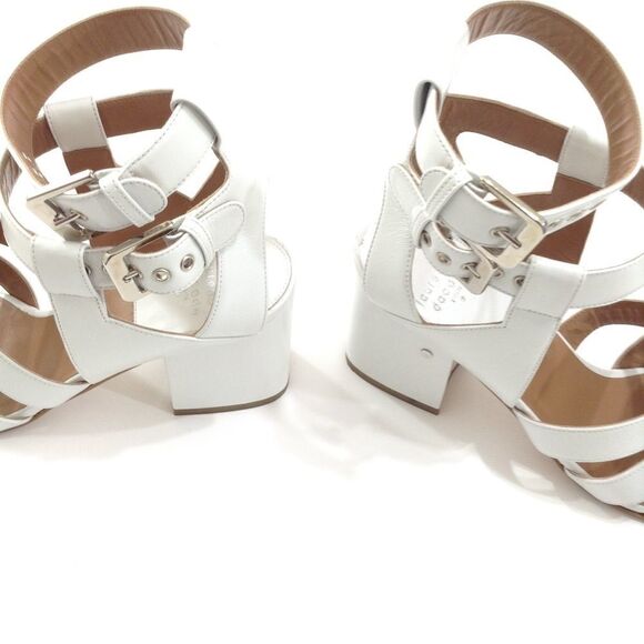 Laurence Decade Leather White Rela Block Heel Sandal 39 - Picture 8 of 8